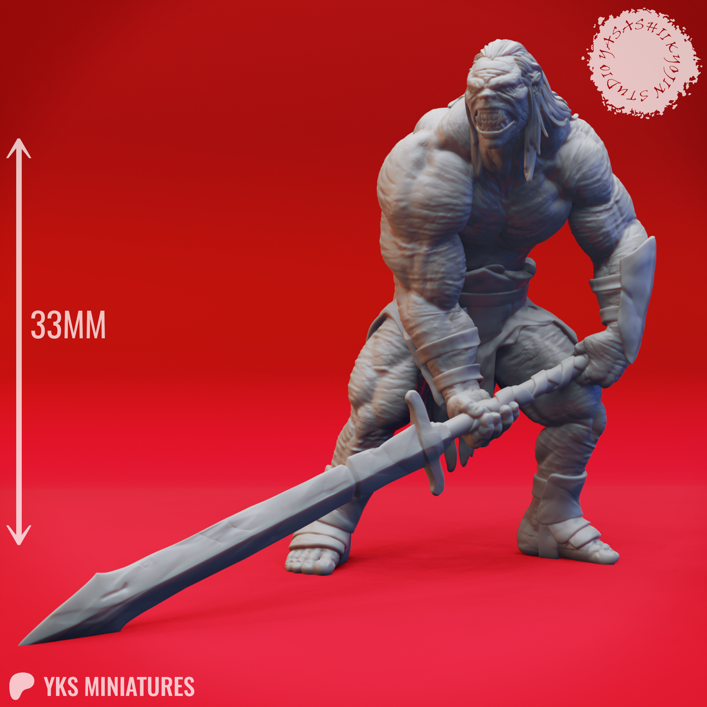 Grimlock - Warchief - 3D Printed Mini for Tabletop Gaming, Dungeons and Dragons, Pathfinder, Kings of War and other RPG's