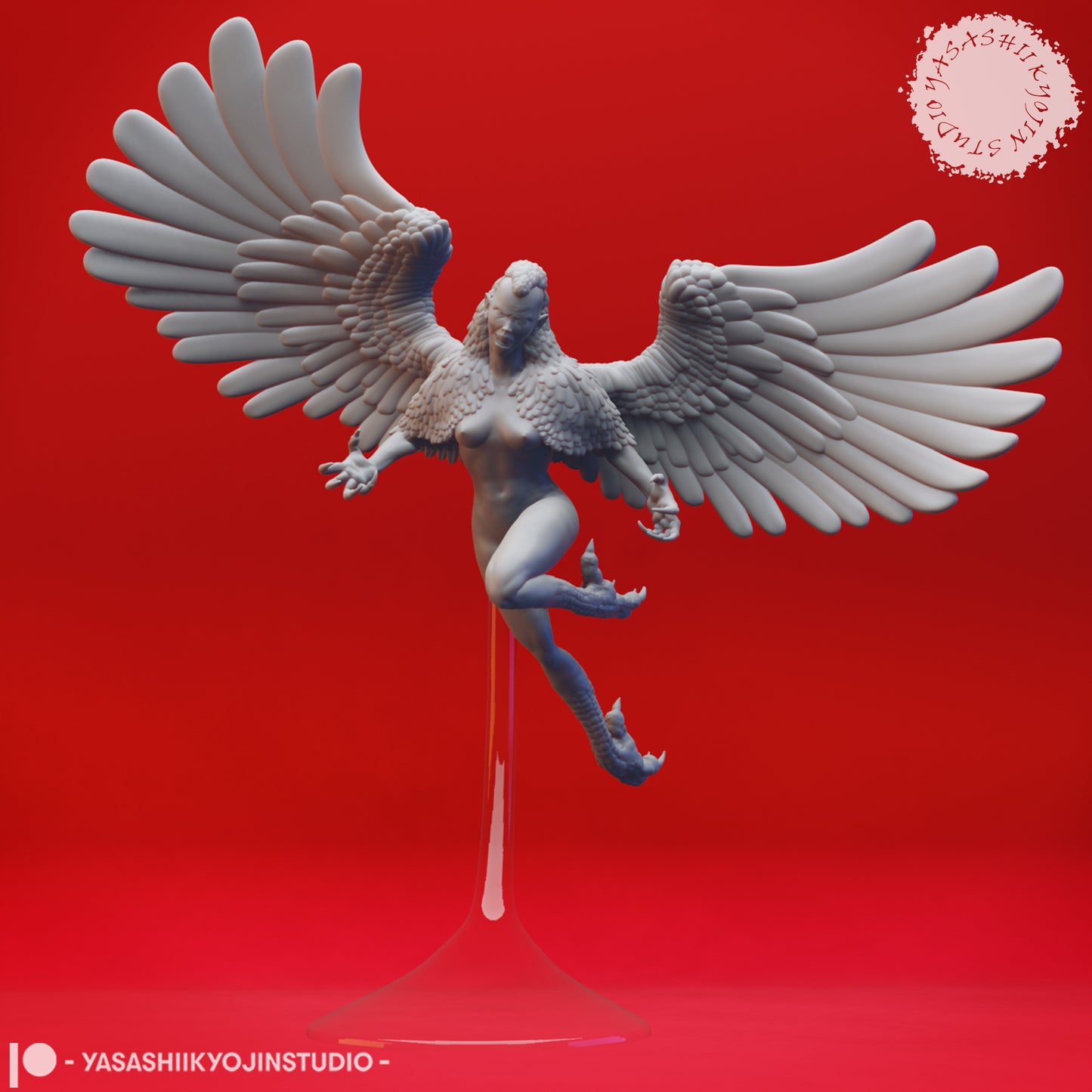 Harpy - Flying - 3D Printed Mini for Tabletop Gaming, Dungeons and Dragons, Pathfinder, Kings of War and other RPG's