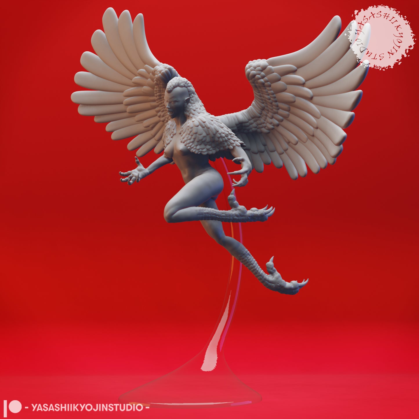Harpy - Flying - 3D Printed Mini for Tabletop Gaming, Dungeons and Dragons, Pathfinder, Kings of War and other RPG's
