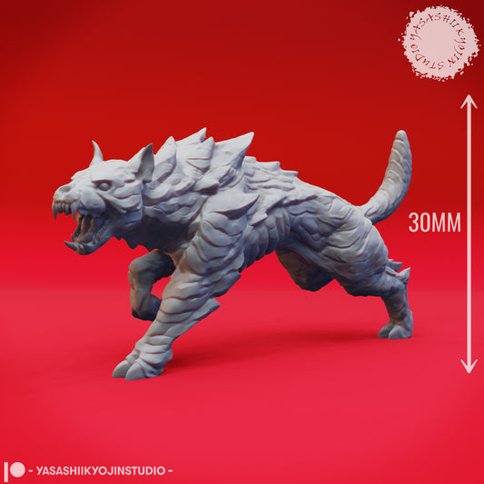 Hellhound - Running - 3D Printed Mini for Tabletop Gaming, Dungeons and Dragons, Pathfinder, Kings of War and other RPG's