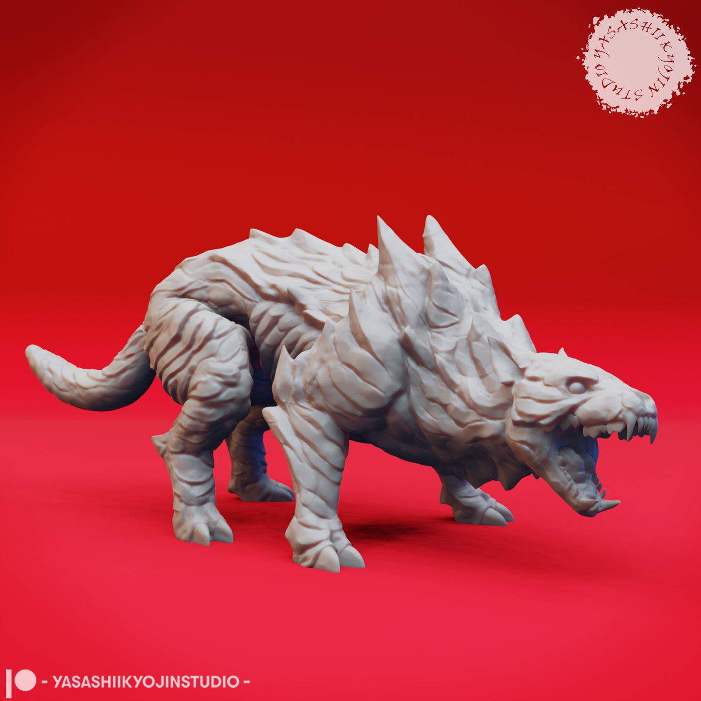 Hellhound - Growling - 3D Printed Mini for Tabletop Gaming, Dungeons and Dragons, Pathfinder, Kings of War and other RPG's