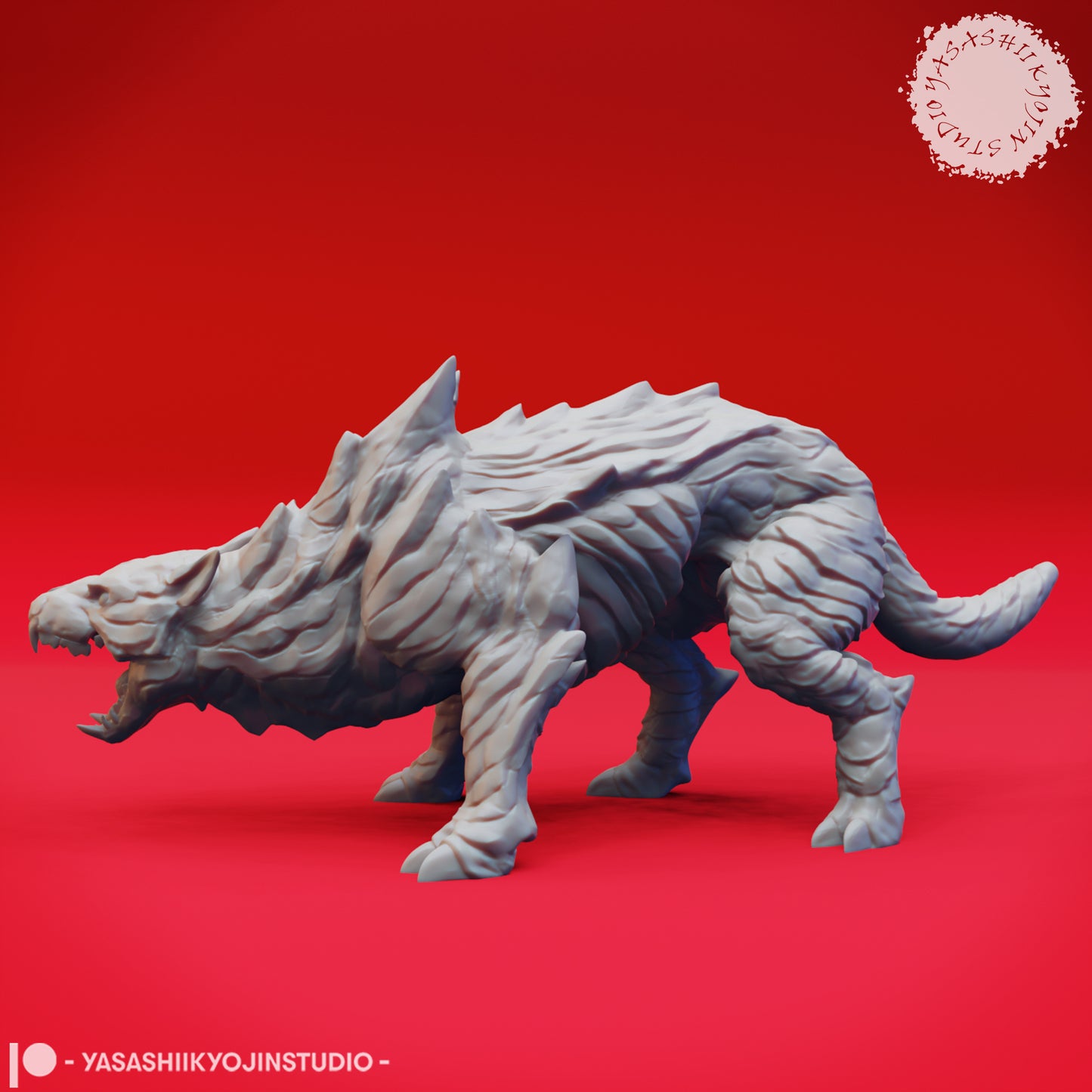 Hellhound - Growling - 3D Printed Mini for Tabletop Gaming, Dungeons and Dragons, Pathfinder, Kings of War and other RPG's