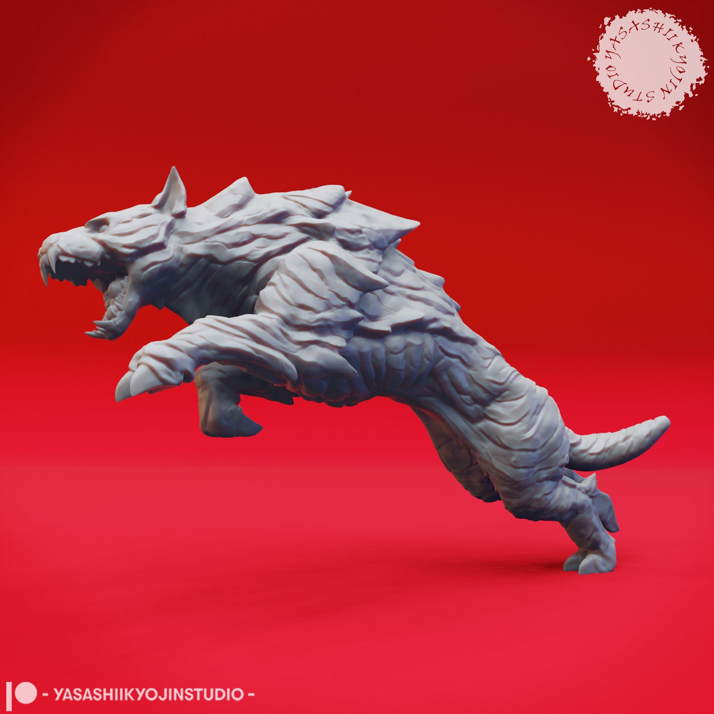 Hellhound - Leaping - Tabletop Miniature (Pre-Supported STL)