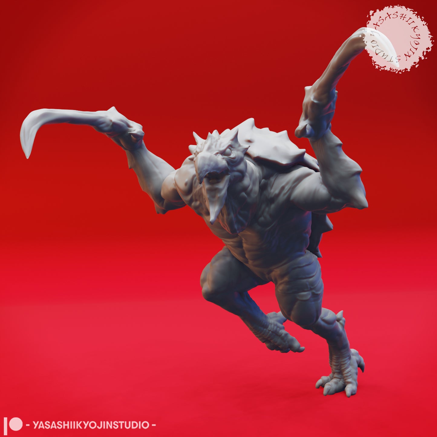 Hook Horror - Charging - 3D Printed Mini for Tabletop Gaming, Dungeons and Dragons, Pathfinder, Kings of War and other RPG's