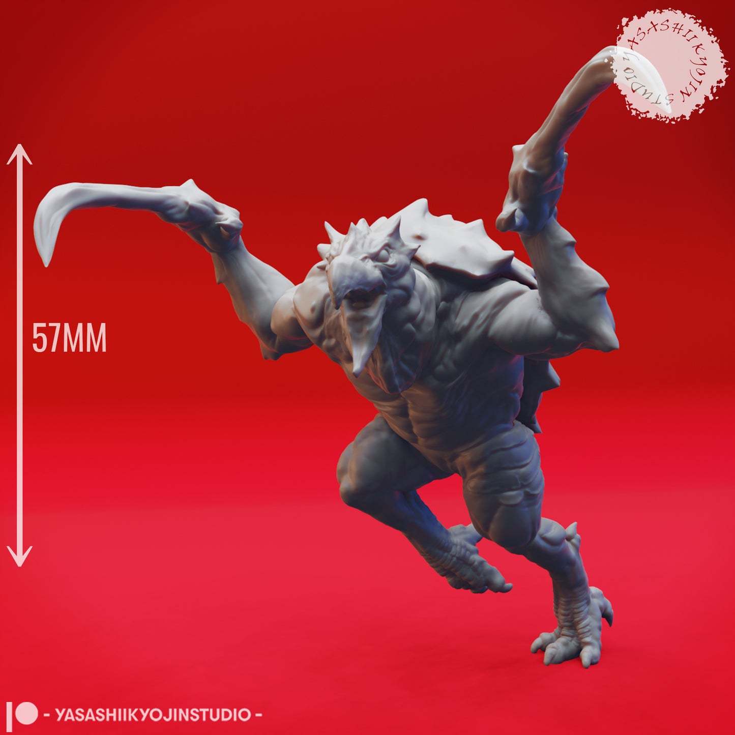 Hook Horror - Charging - Tabletop Miniature (Pre-Supported STL)