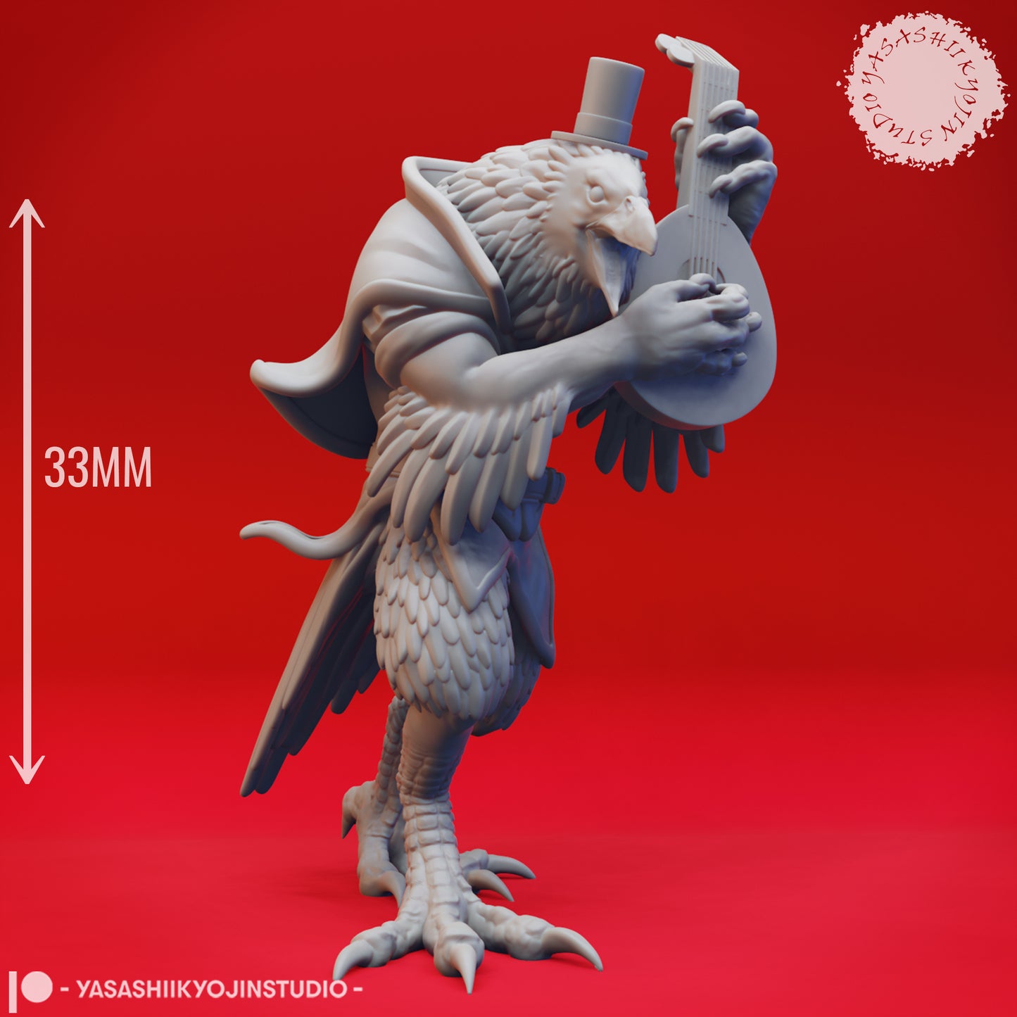Kenku - Bard- 3D Printed Mini for Tabletop Gaming, Dungeons and Dragons, Pathfinder, Kings of War and other RPG's