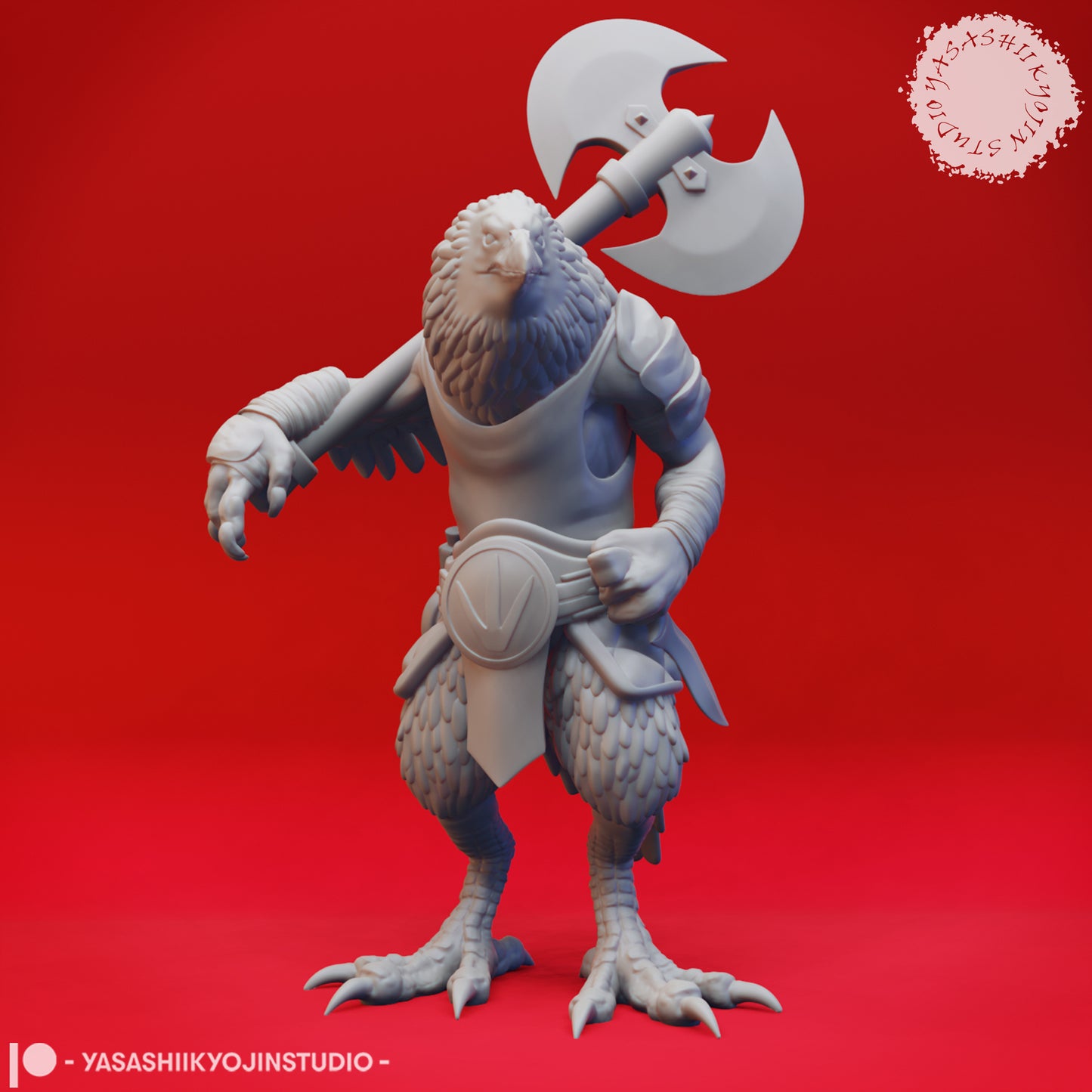 Kenku - Barbarian - 3D Printed Mini for Tabletop Gaming, Dungeons and Dragons, Pathfinder, Kings of War and other RPG's