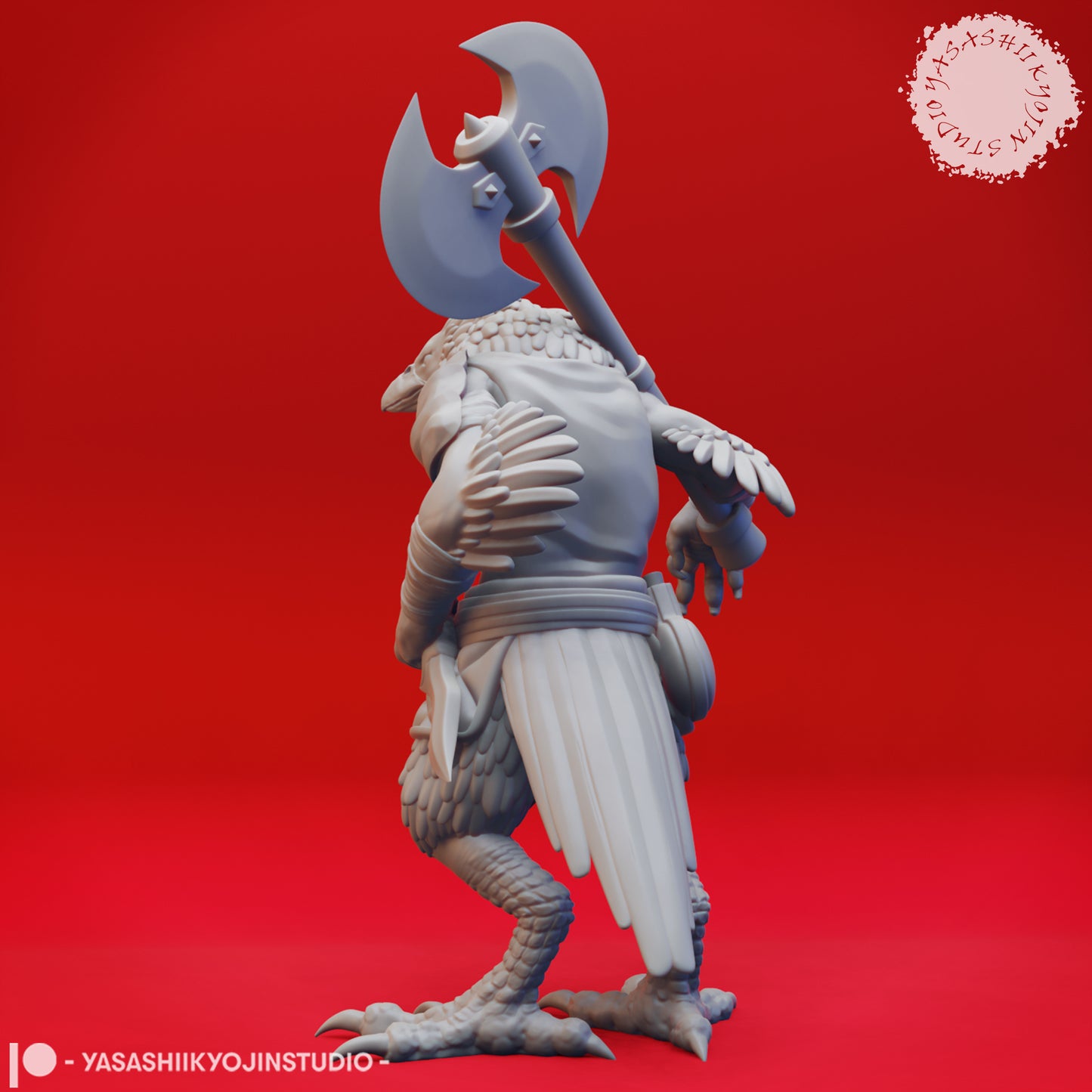 Kenku - Barbarian - 3D Printed Mini for Tabletop Gaming, Dungeons and Dragons, Pathfinder, Kings of War and other RPG's