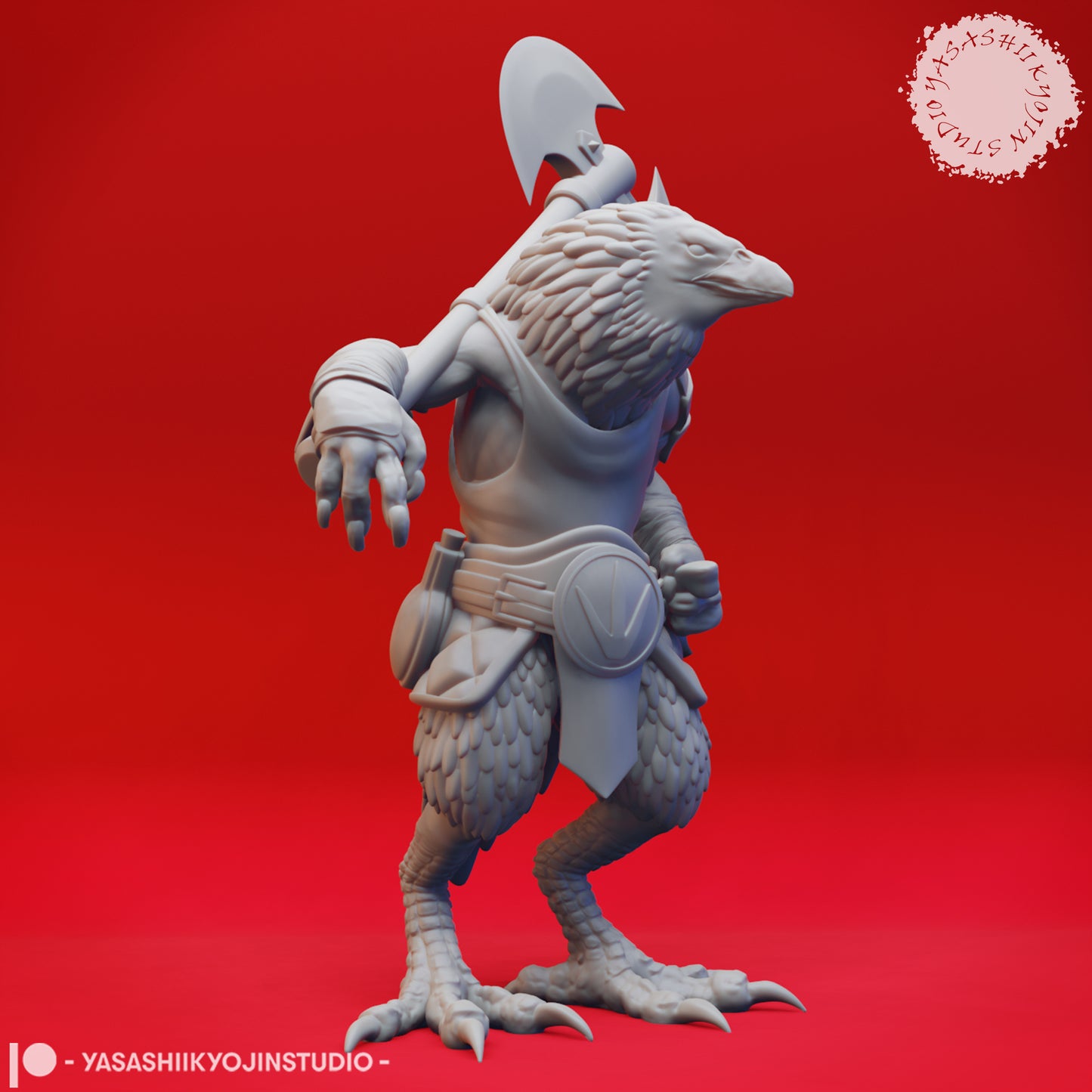 Kenku - Barbarian - 3D Printed Mini for Tabletop Gaming, Dungeons and Dragons, Pathfinder, Kings of War and other RPG's
