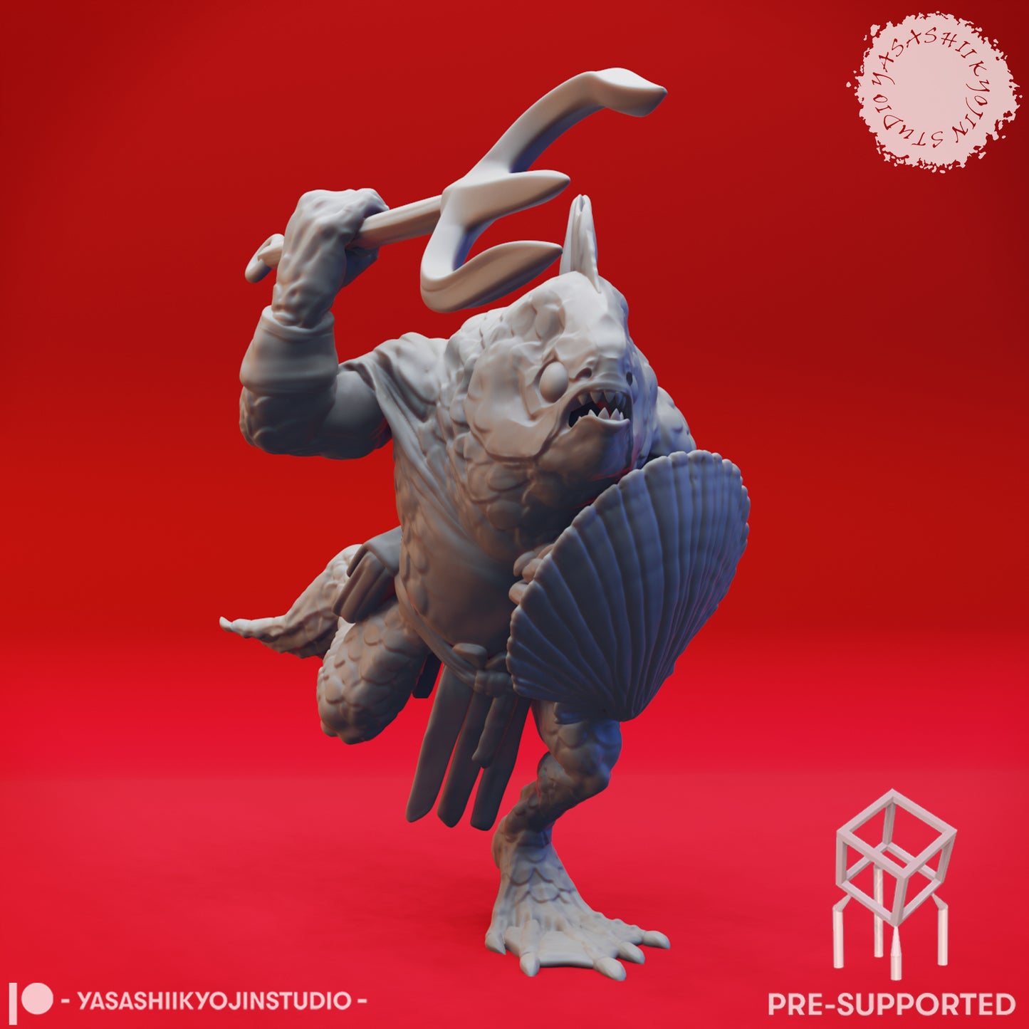 Kuo-Toa Mob - Tabletop Miniatures (Pre-Supported STL)