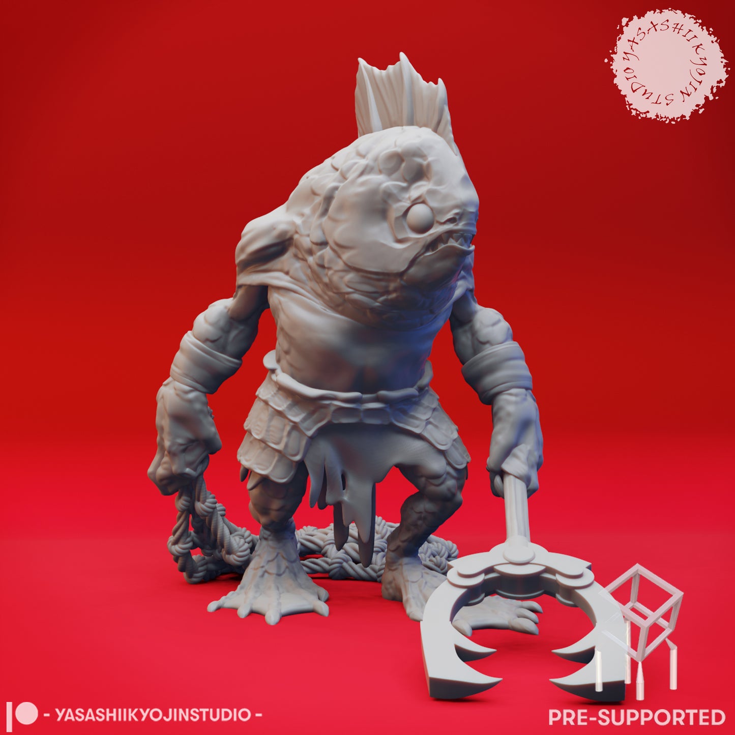 Kuo-Toa Mob - Tabletop Miniatures (Pre-Supported STL)