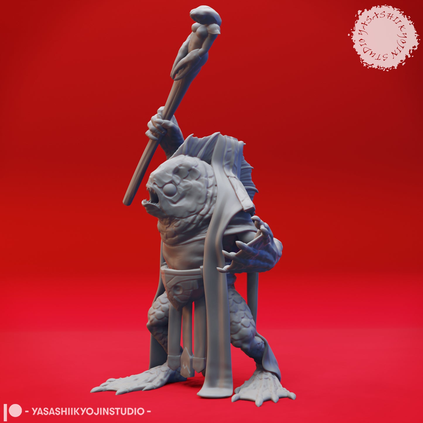 Kuo-toa - Archpriest - Tabletop Miniatures (Pre-Supported STL)