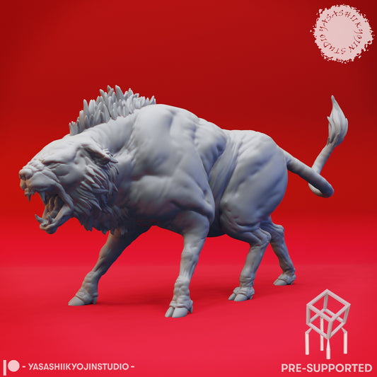 Leucrotta - Agro - Tabletop Miniatures (Pre-Supported STL)