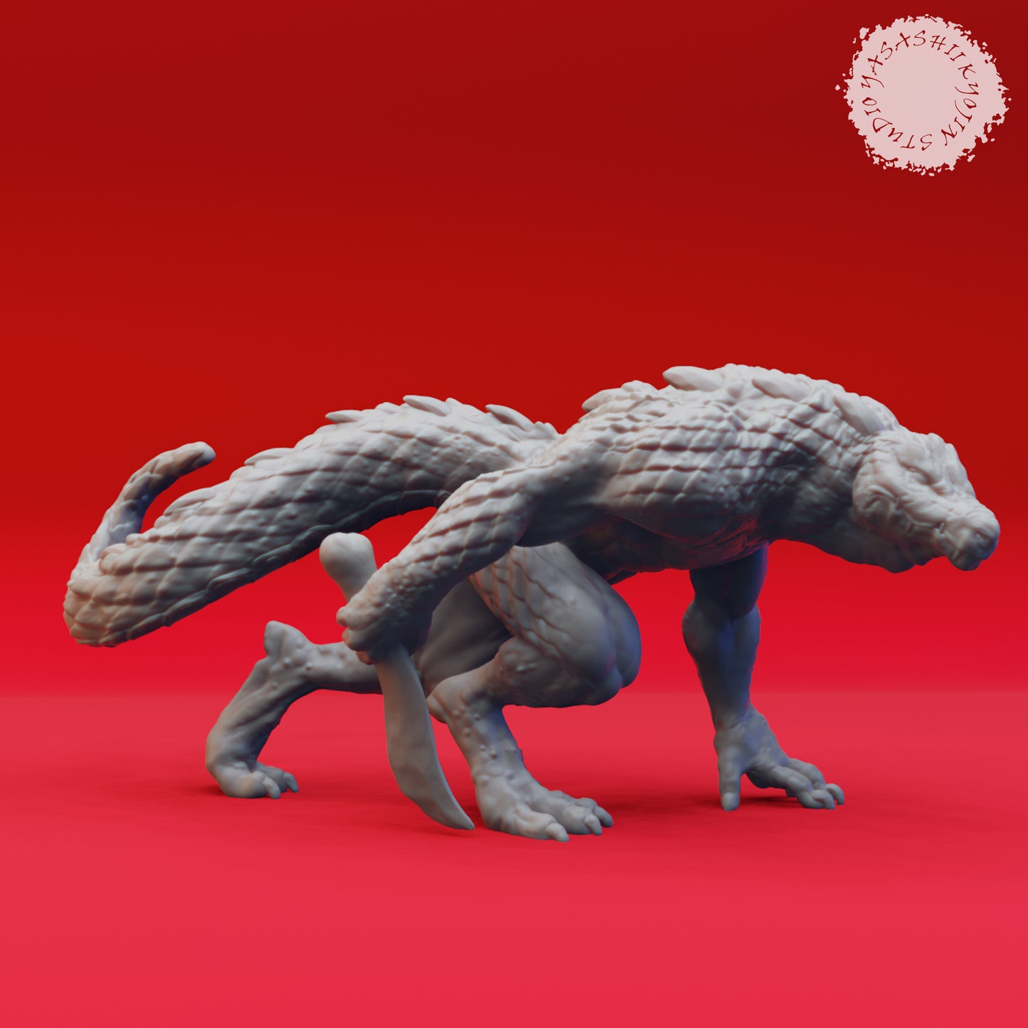 Lizardfolk - Stalker - 3D Printed Mini for Tabletop Gaming, Dungeons and Dragons, Pathfinder, Kings of War and other RPG's
