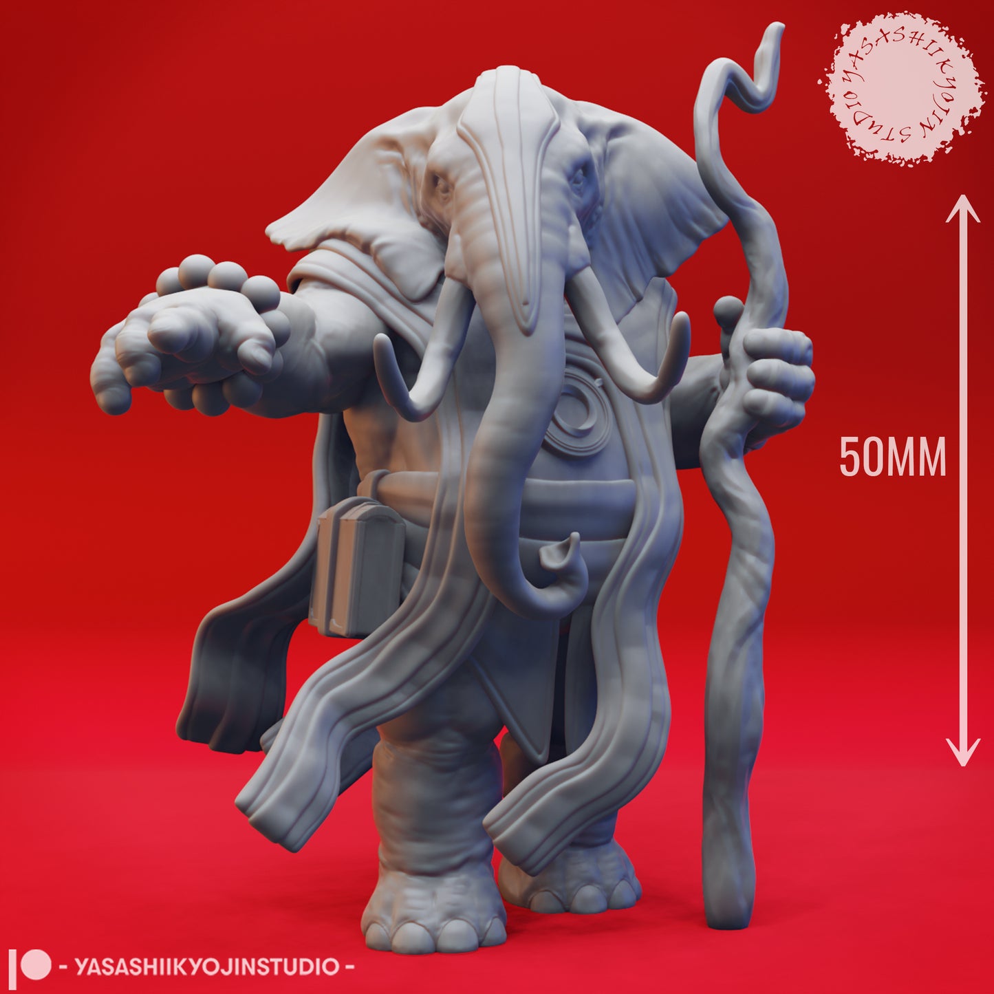 Loxodon Druid - Tabletop Miniatures (Pre-Supported STL)
