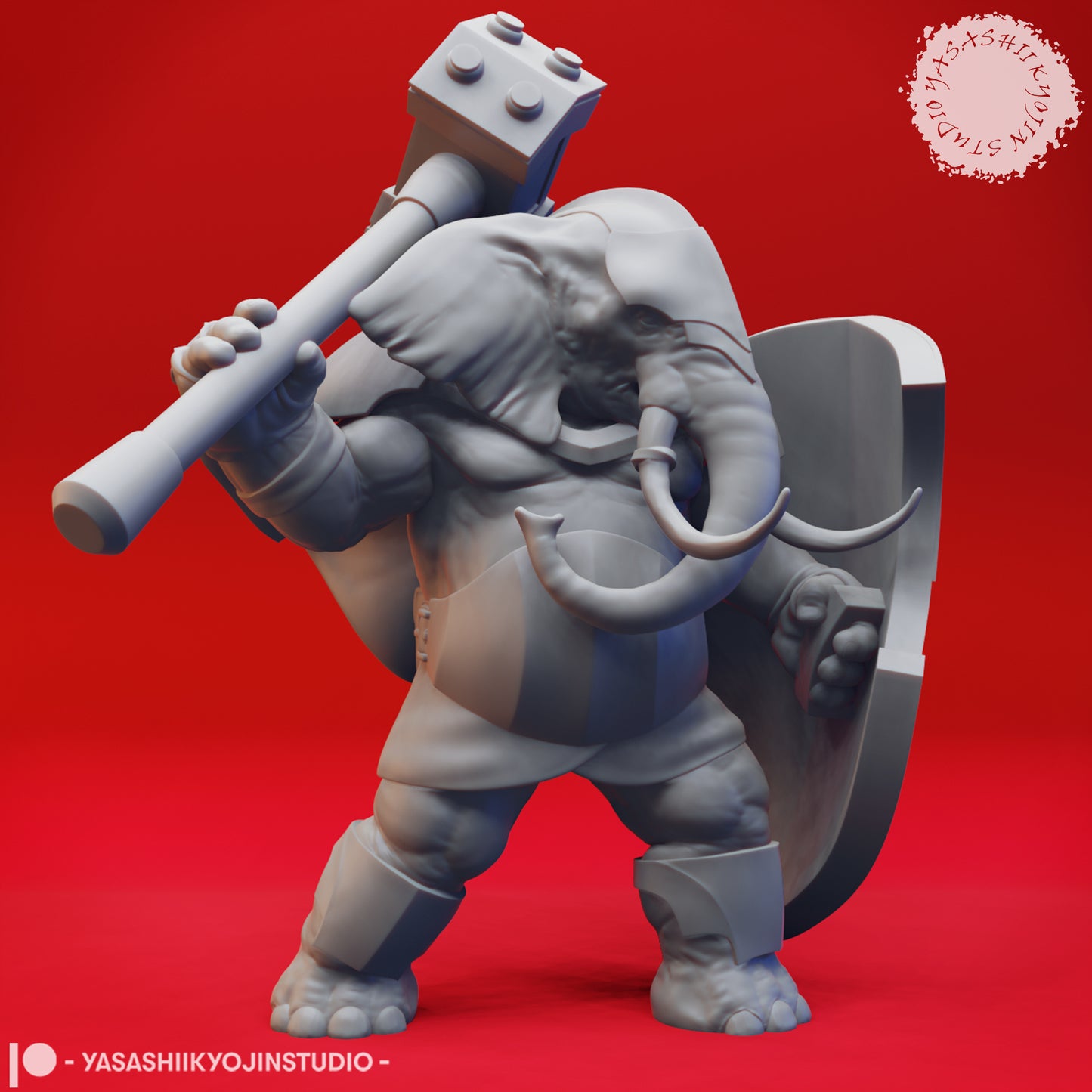 Loxodon Barbarian - Tabletop Miniatures (Pre-Supported STL)