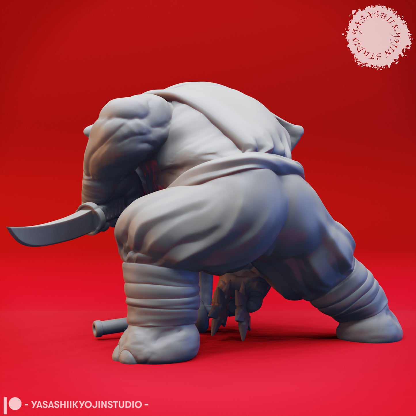 Loxodon Ninja - 3D Printed Mini for Tabletop Gaming, Dungeons and Dragons, Pathfinder, Kings of War and other RPG's