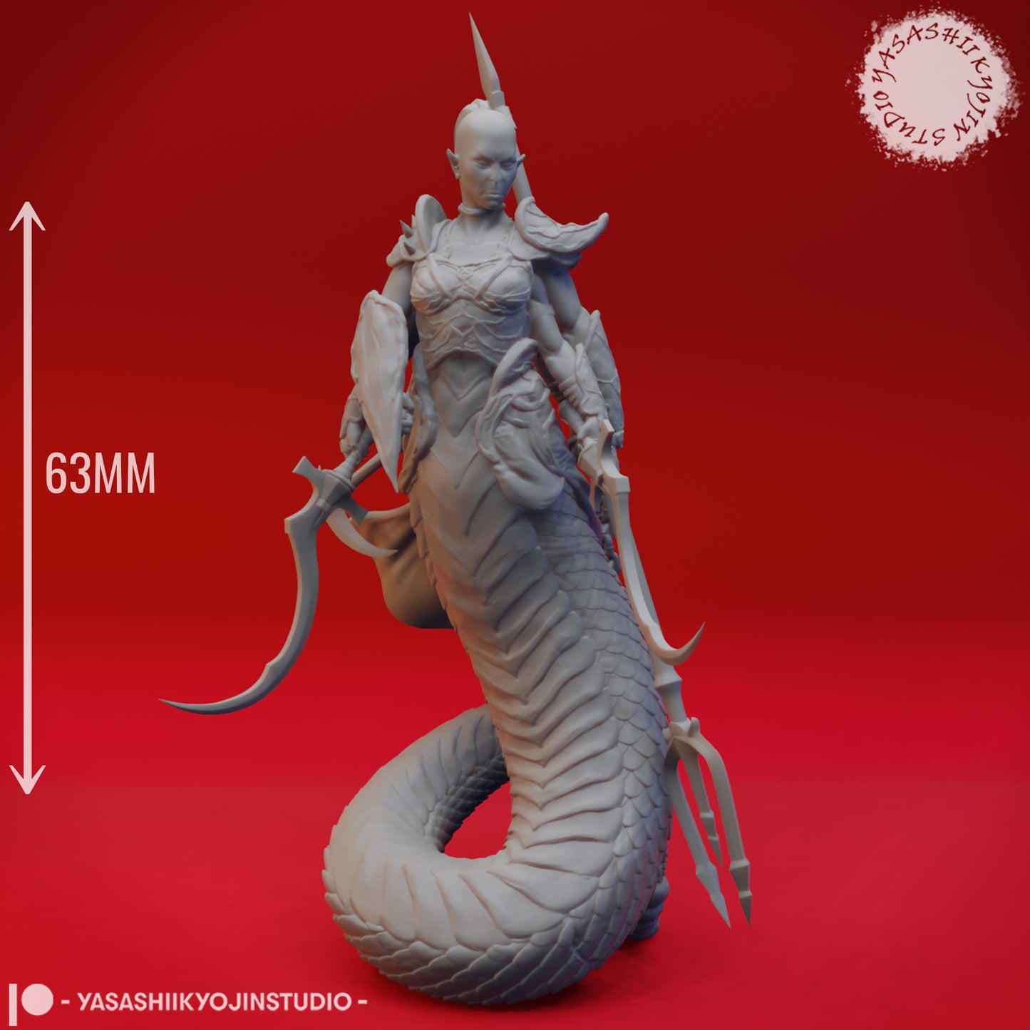 Marilith - 3D Printed Mini for Tabletop Gaming, Dungeons and Dragons, Pathfinder, Kings of War and other RPG's