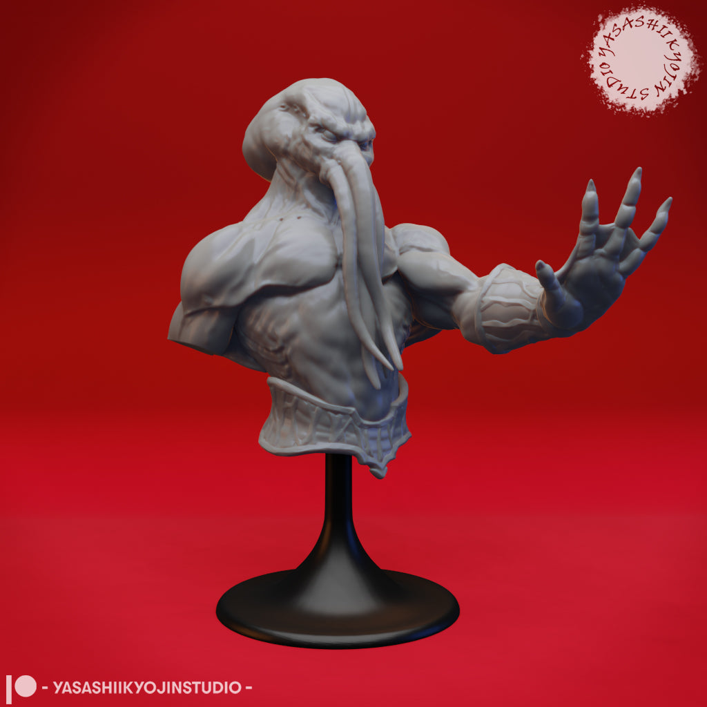 Mind Flayer - Bust - 3D Printed Bust for Tabletop Gaming, Dungeons and Dragons, Pathfinder, Kings of War and other RPG's