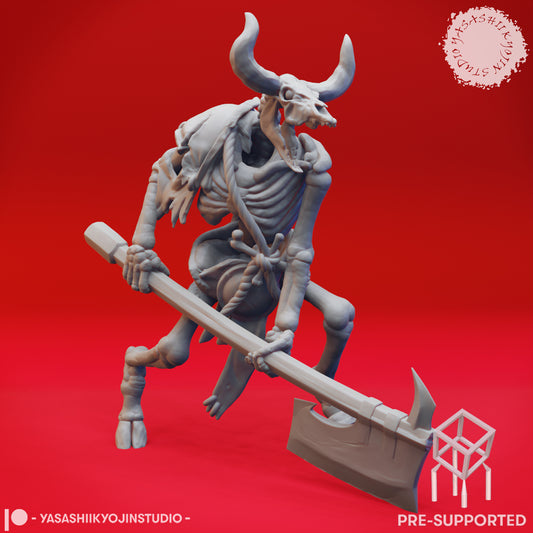 Minotaur Skeleton - Tabletop Miniature (Pre-Supported STL)