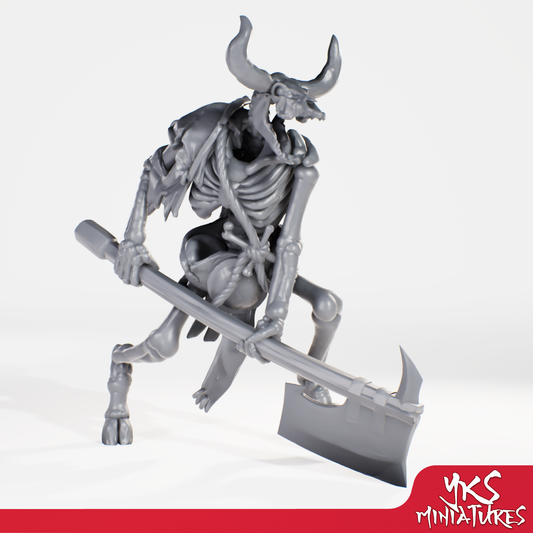 Minotaur - Skeleton - 3D Printed Mini for Tabletop Gaming, Dungeons and Dragons, Pathfinder, Kings of War and other RPG's