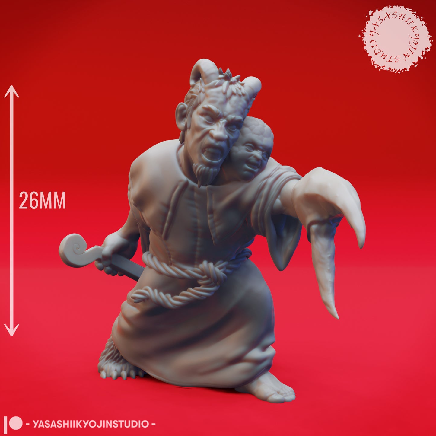 Mongrelfolk - Clovin - Agro - 3D Printed Mini for Tabletop Gaming, Dungeons and Dragons, Pathfinder, Kings of War and other RPG's