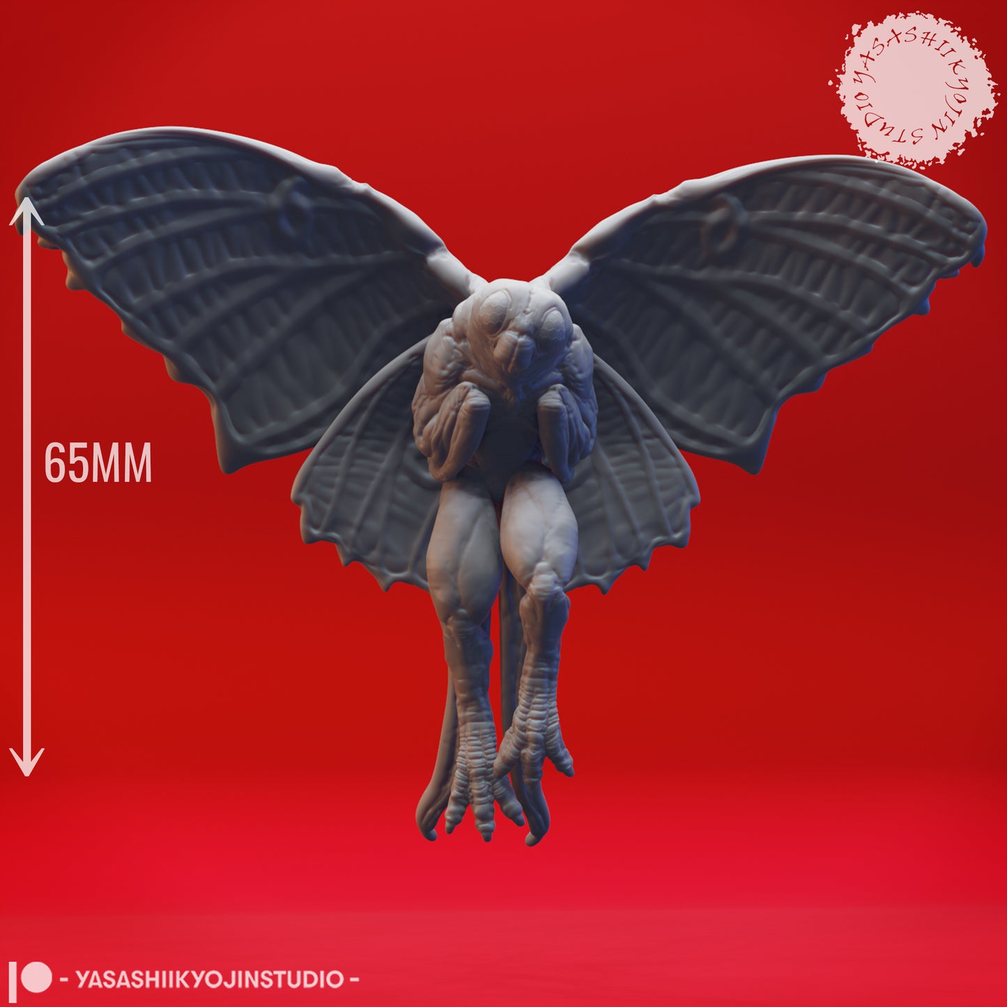 Mothman - Flying  - 3D Printed Mini for Tabletop Gaming, Dungeons and Dragons, Pathfinder, Kings of War and other RPG's