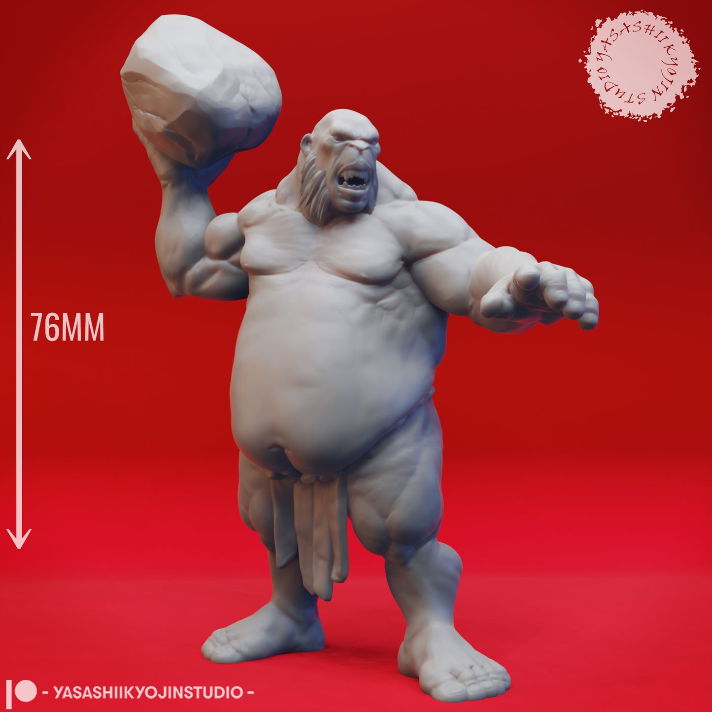 Ogre - Thrower - Tabletop Miniature (Pre-Supported STL)
