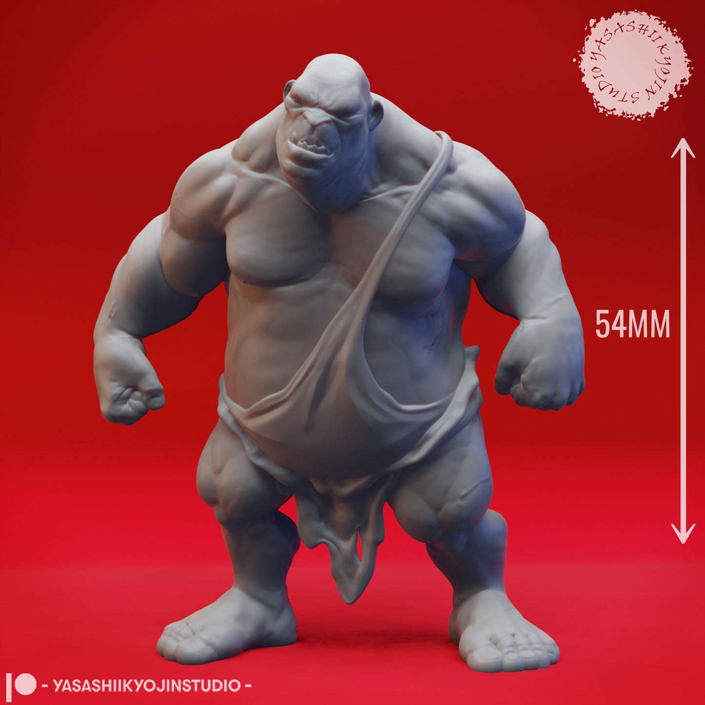 Ogre - Brawler- 3D Printed Mini for Tabletop Gaming, Dungeons and Dragons, Pathfinder, Kings of War and other RPG's