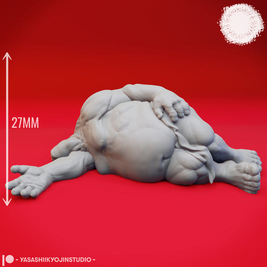 Ogre - Defeated - 3D Printed Mini for Tabletop Gaming, Dungeons and Dragons, Pathfinder, Kings of War and other RPG's