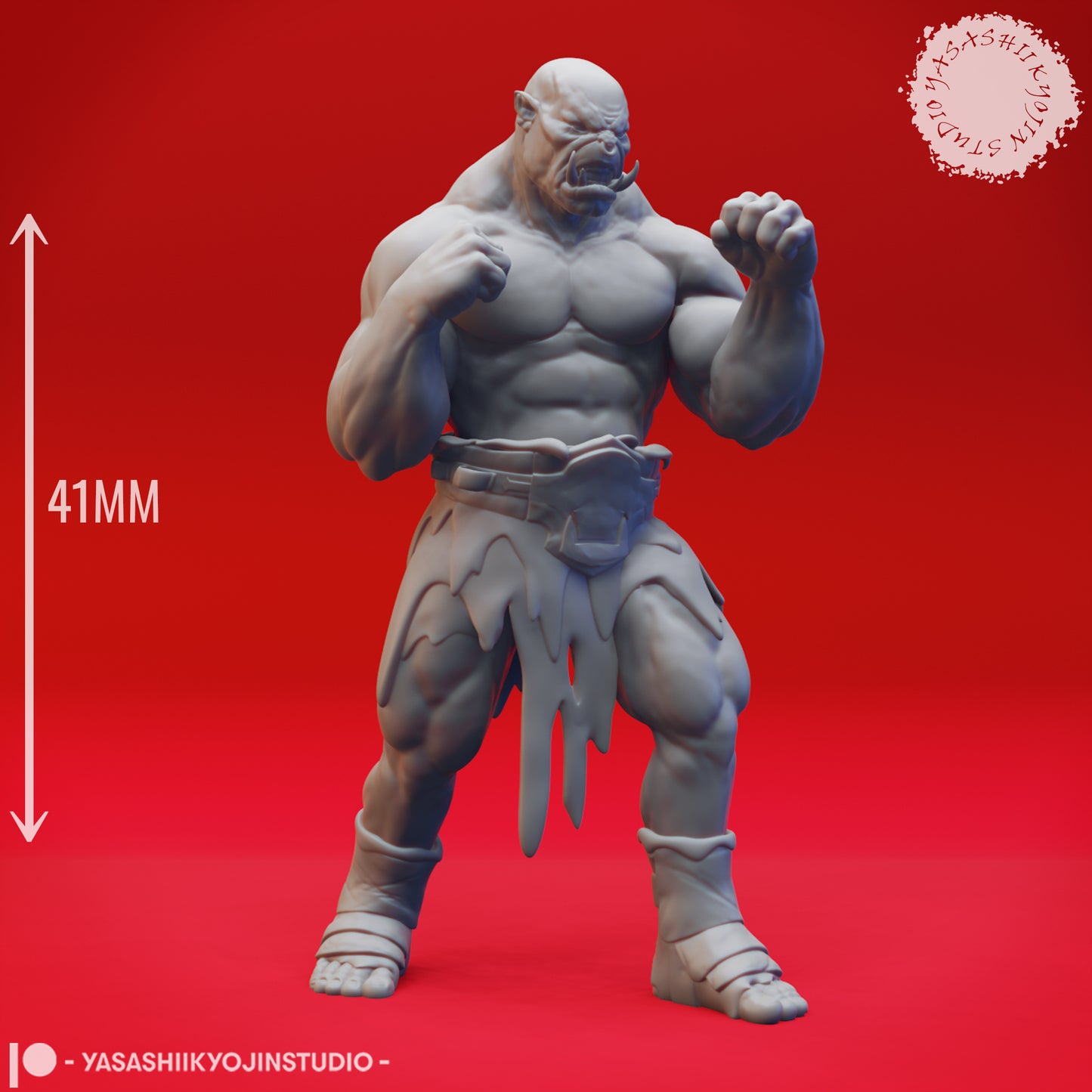 Orc - Brawler - 3D Printed Mini for Tabletop Gaming, Dungeons and Dragons, Pathfinder, Kings of War and other RPG's