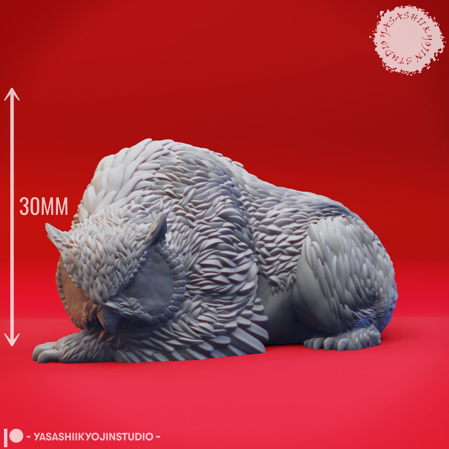 Owlbear - Sleeping - 3D Printed Mini for Tabletop Gaming, Dungeons and Dragons, Pathfinder, Kings of War and other RPG's