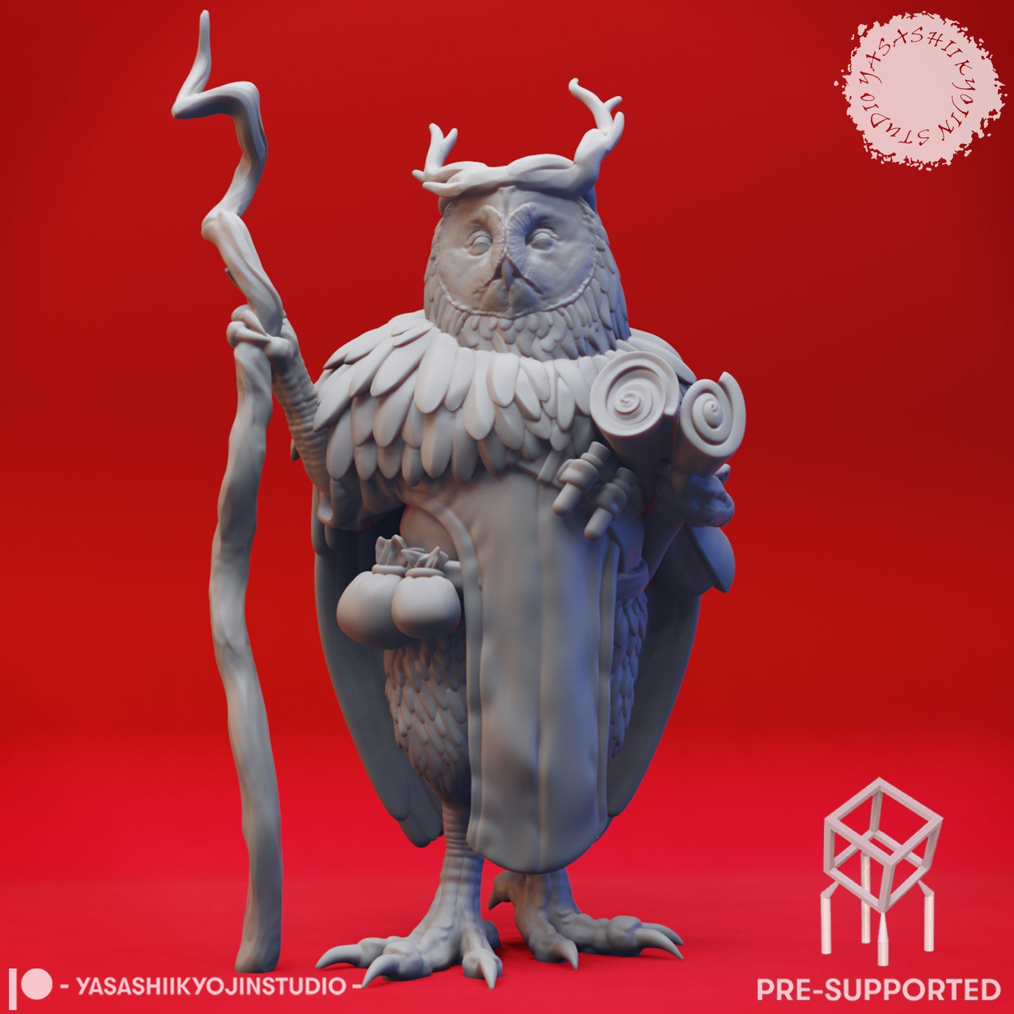 Owlin - Druid - Tabletop Miniatures (Pre-Supported)