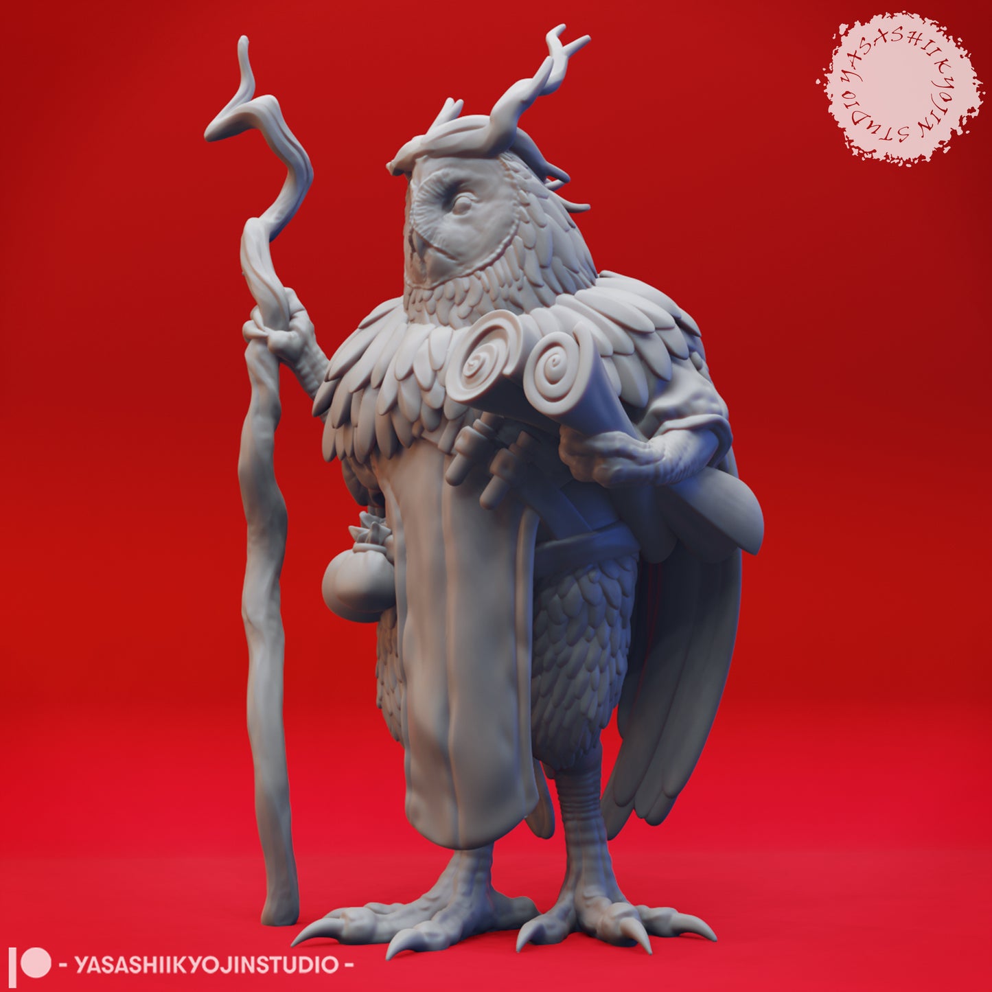 Owlin - Druid - Tabletop Miniatures (Pre-Supported)