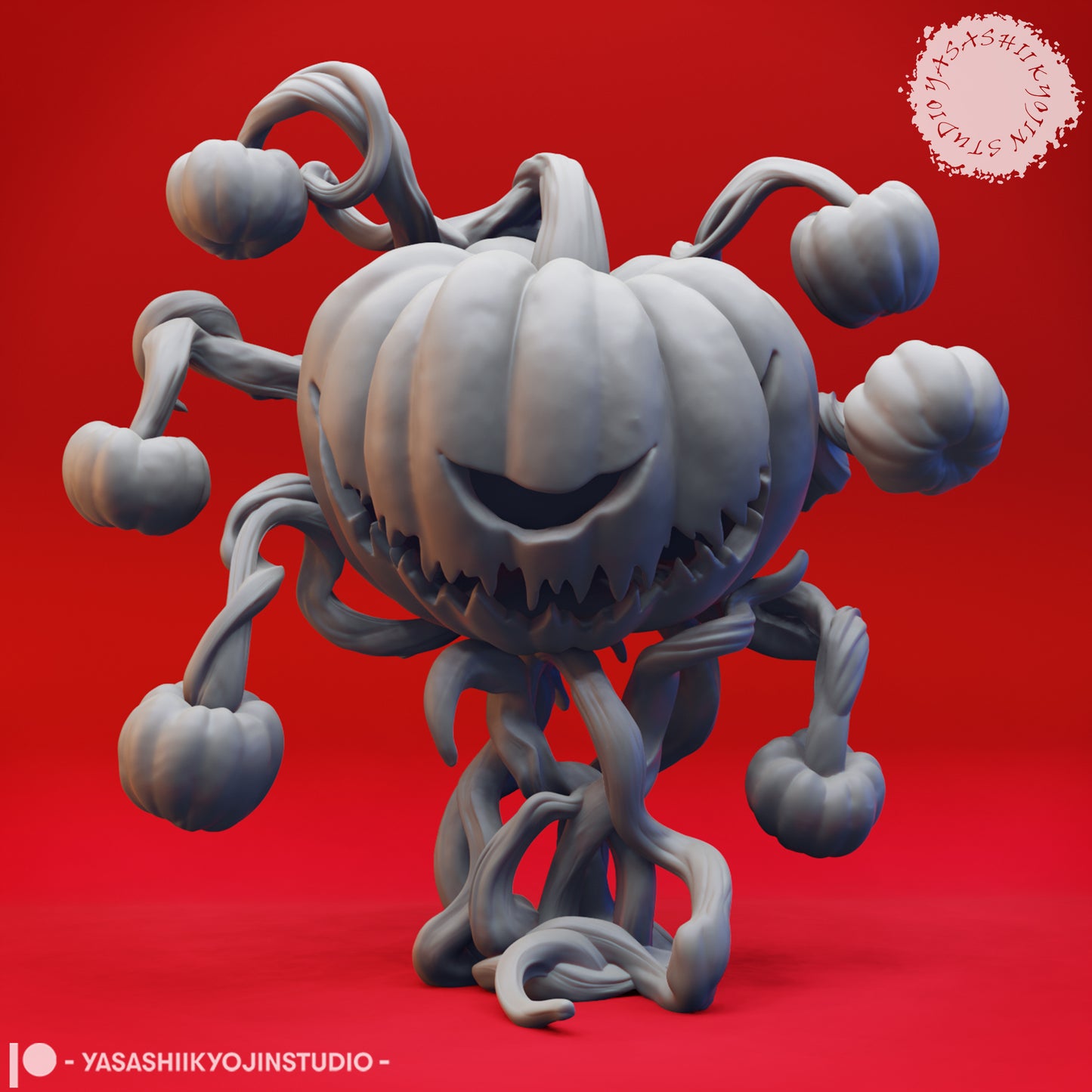 Pumpkin Beholder - 3D Printed Mini for Tabletop Gaming, Dungeons and Dragons, Pathfinder, Kings of War and other RPG's