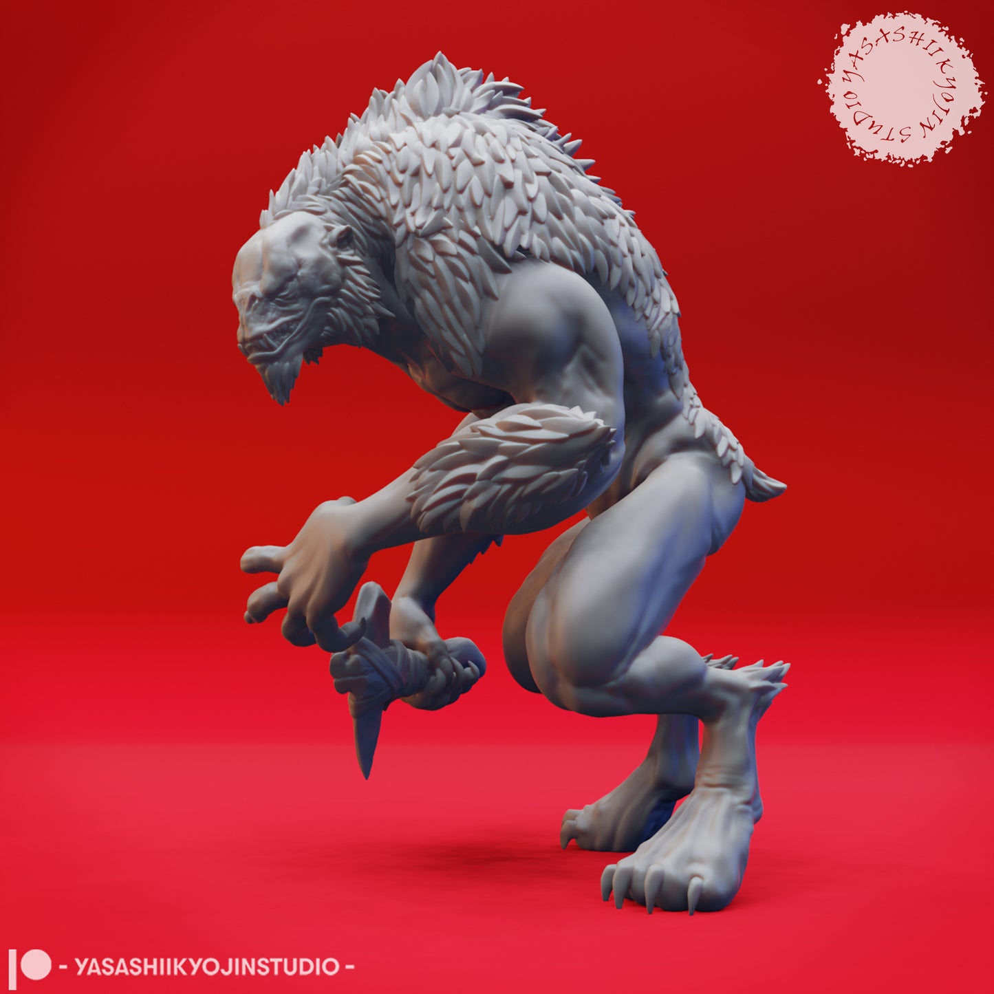 Quaggoth - Stone Hatchet - Tabletop Miniatures (Pre-Supported STL)