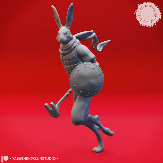 Rabbitfolk - Fighter - Tabletop Miniature STL