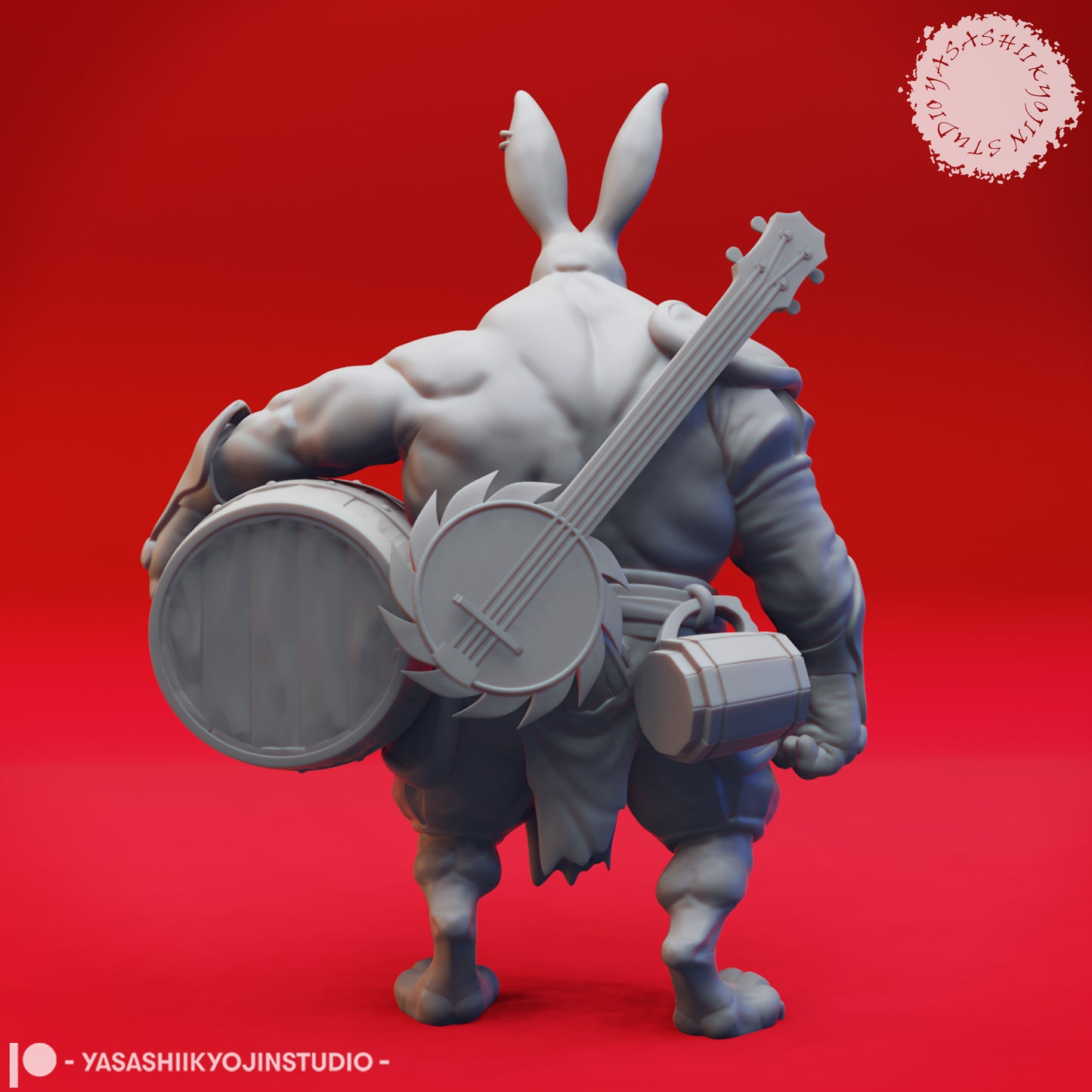 Rabbitfolk - Bardbarian - Tabletop Miniature (Pre-Supported STL)