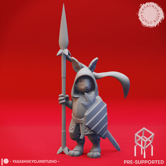 Rabbitfolk - Paladin - Tabletop Miniature (Pre-Supported STL)