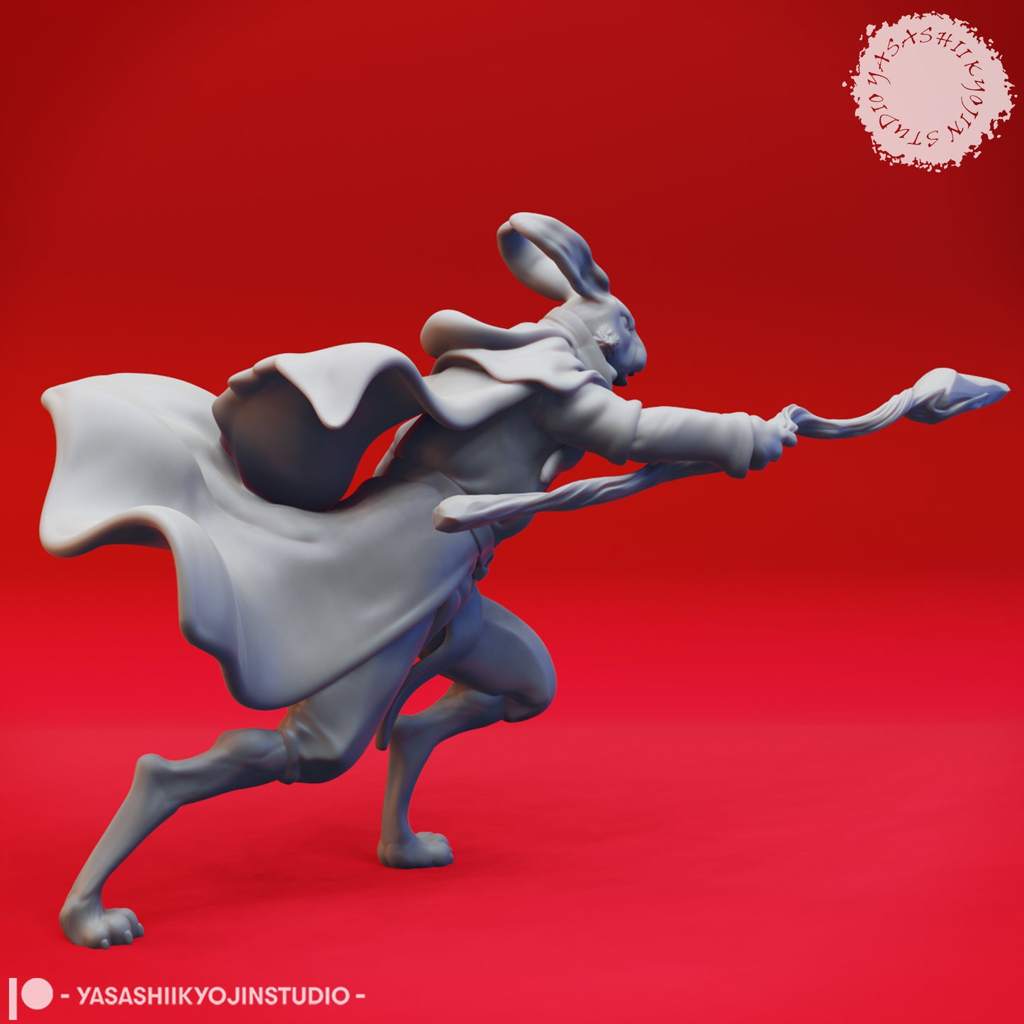 Rabbitfolk - Wizard - Tabletop Miniature (Pre-Supported STL)
