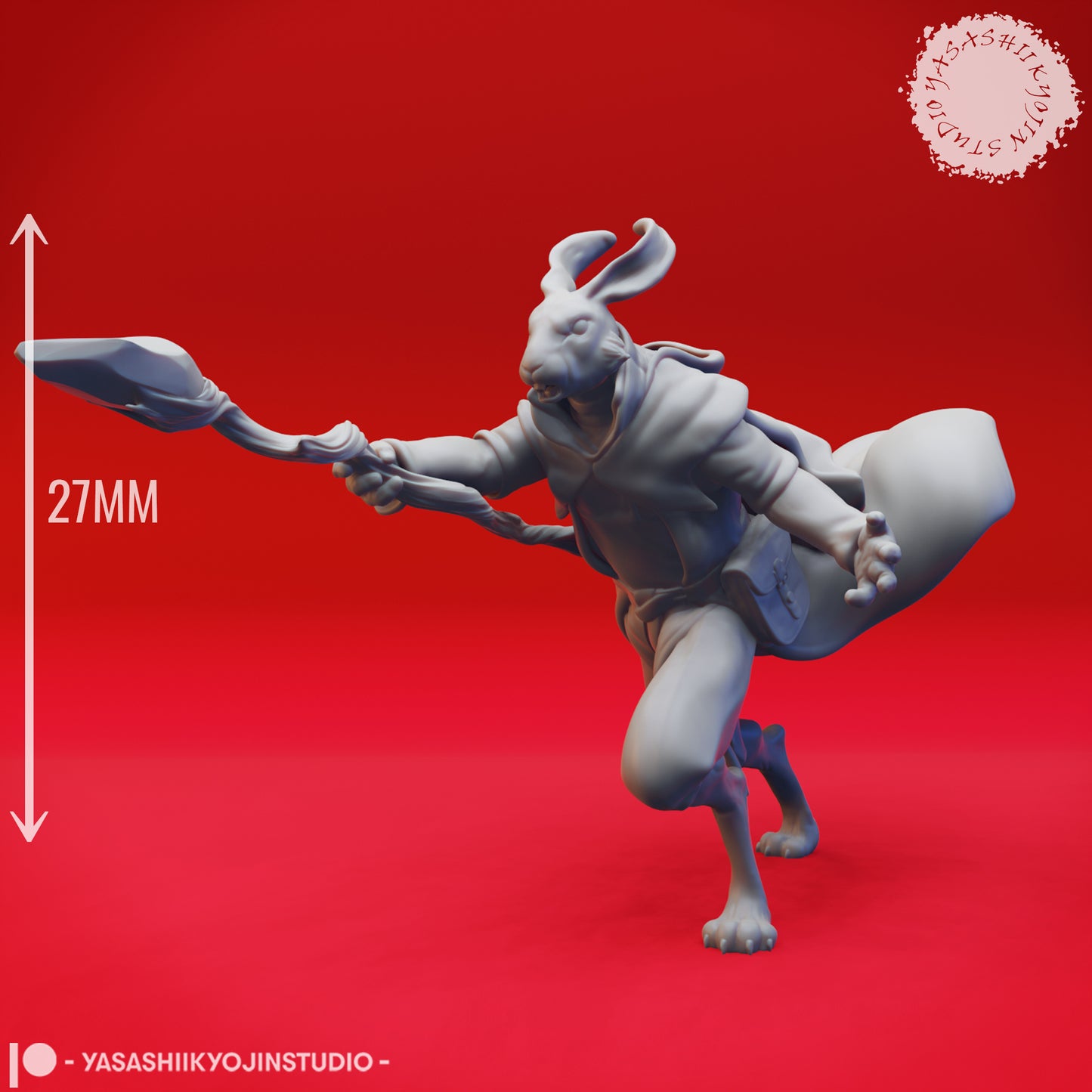 Rabbitfolk - Wizard - Tabletop Miniature (Pre-Supported STL)