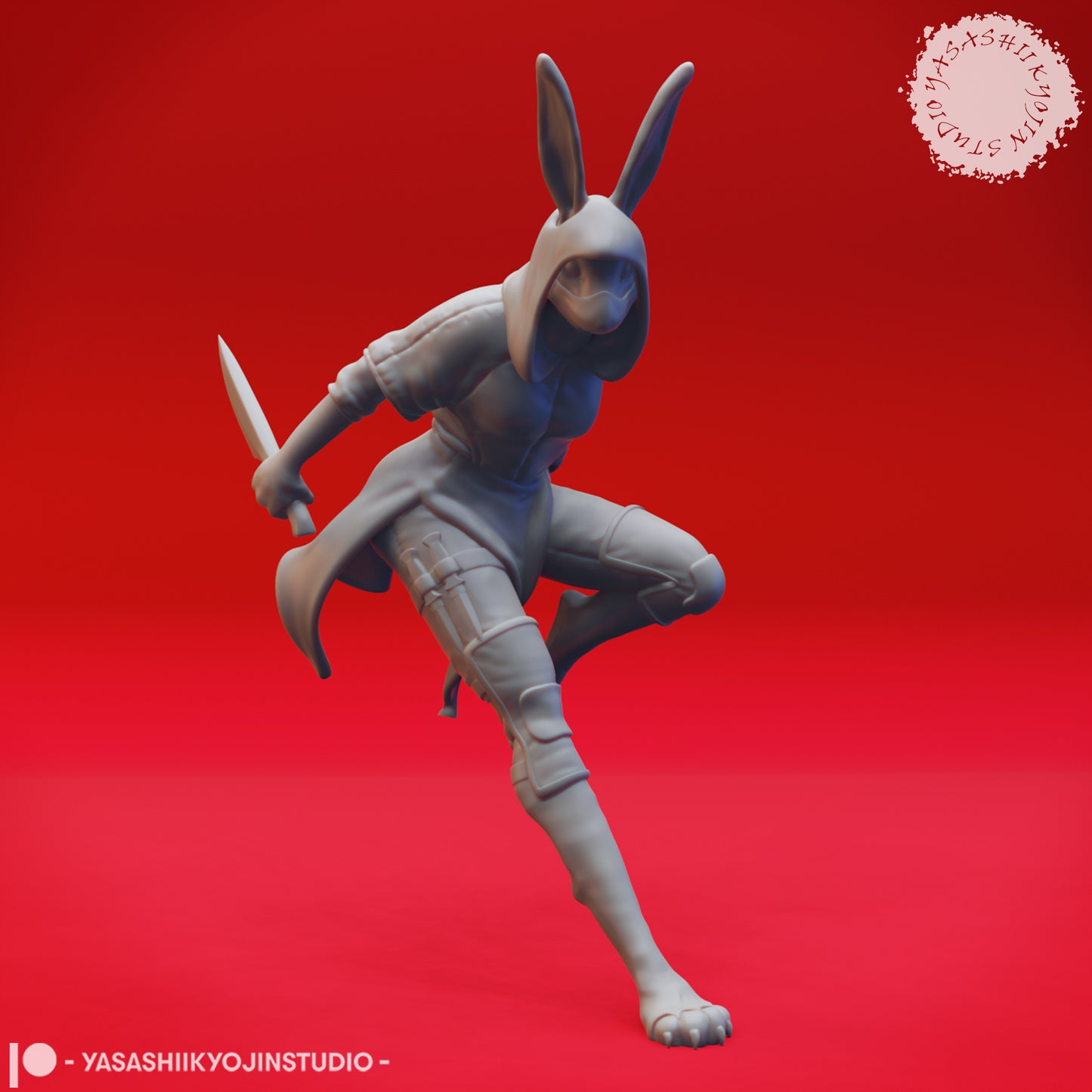 Rabbitfolk - Rogue - 3D Printed Mini for Tabletop Gaming, Dungeons and Dragons, Pathfinder, Kings of War and other RPG's
