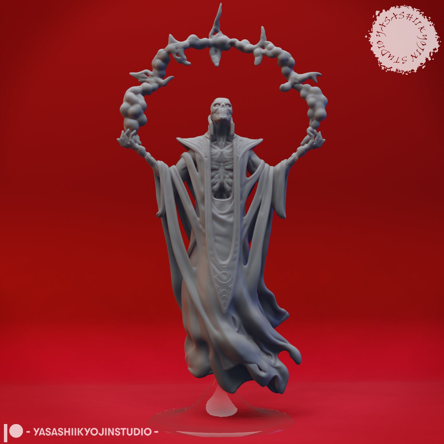 Red Wizard Lich - 3D Printed Mini for Tabletop Gaming, Dungeons and Dragons, Pathfinder, Kings of War and other RPG's