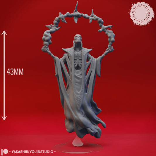 Red Wizard Lich - 3D Printed Mini for Tabletop Gaming, Dungeons and Dragons, Pathfinder, Kings of War and other RPG's