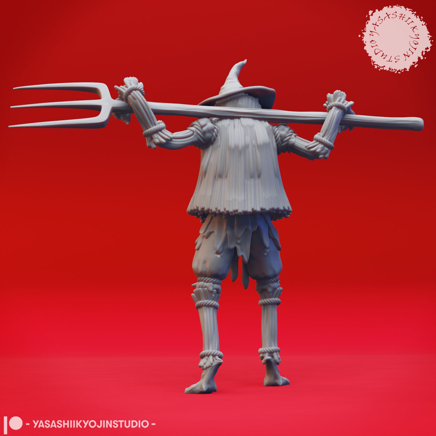 Scarecrow - Pitchfork - 3D Printed Minis for Tabletop Gaming, Dungeons and Dragons, Pathfinder, Kings of War and other RPG's
