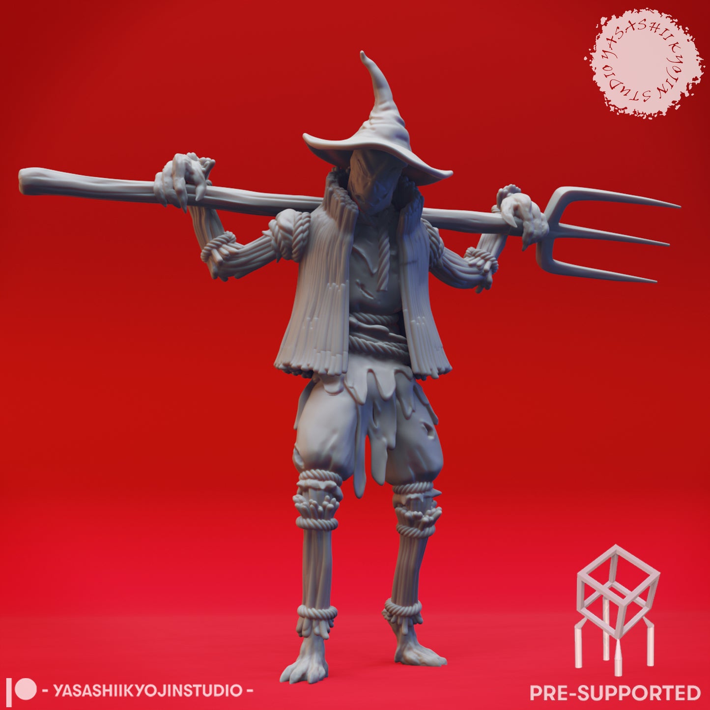 Scarecrow - Pitchfork - Tabletop Miniature (Pre-Supported STL)