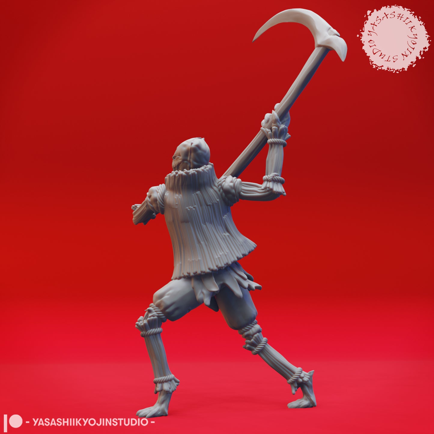 Scarecrow - Scythe - 3D Printed Minis for Tabletop Gaming, Dungeons and Dragons, Pathfinder, Kings of War and other RPG's