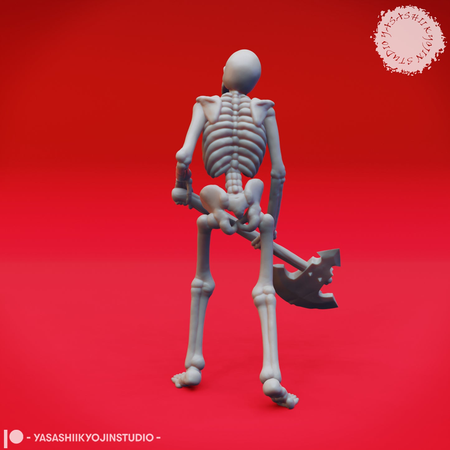 Skeleton Axe - A - 3D Printed Minis for Tabletop Gaming, Dungeons and Dragons, Pathfinder, Kings of War and other RPG's
