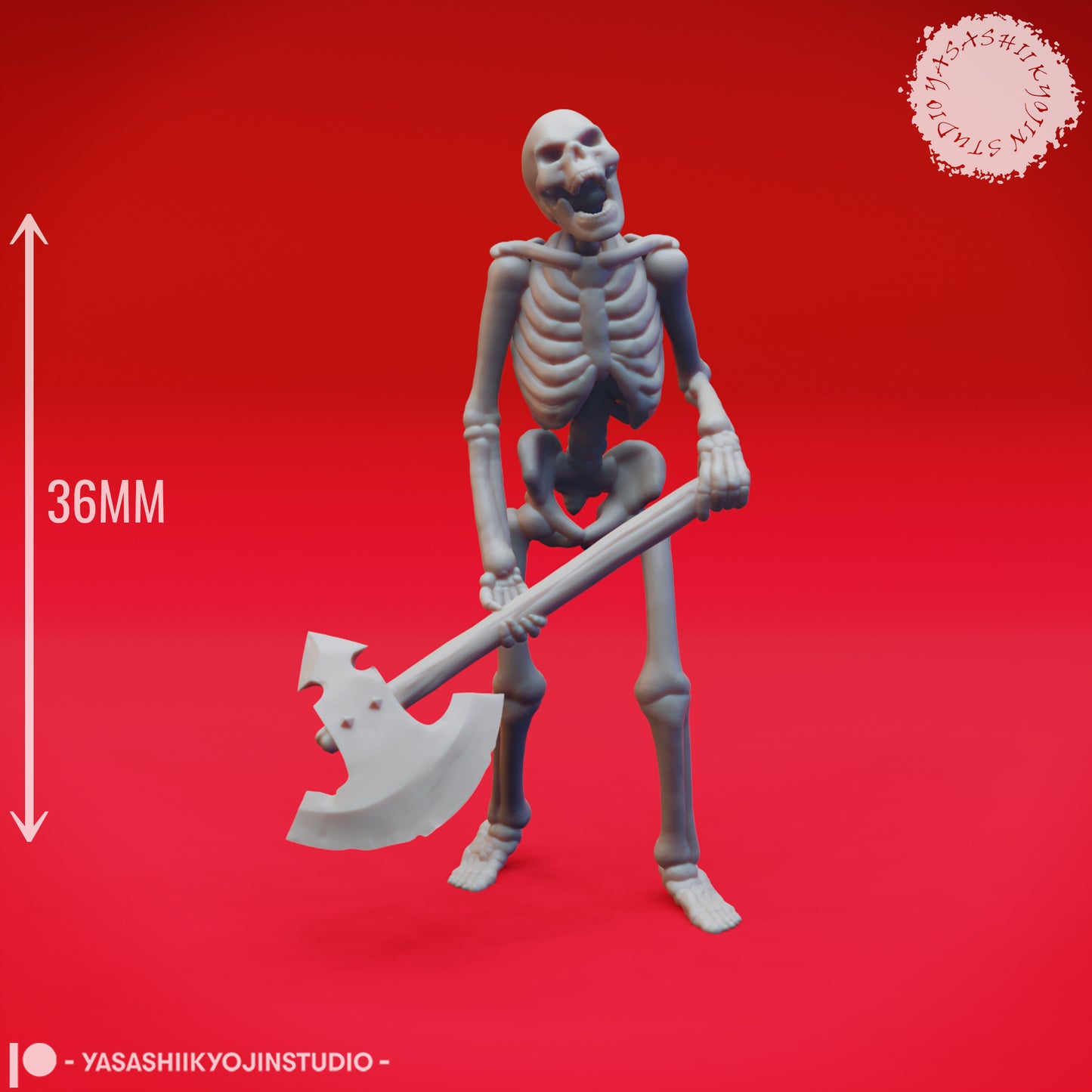 Undead Skeleton Axemen - Tabletop Miniatures (Pre-Supported STL)
