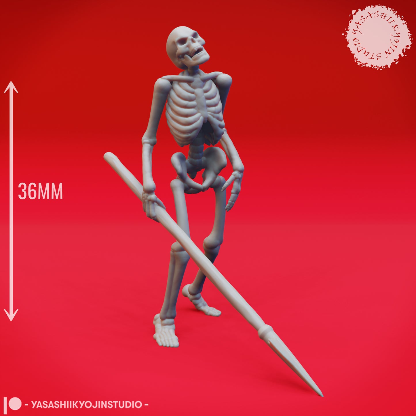 Undead Skeleton Spearmen - Tabletop Miniatures (Pre-Supported STL)
